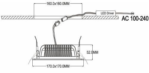 6inch 20W CLDE square recessed LED downlight-5